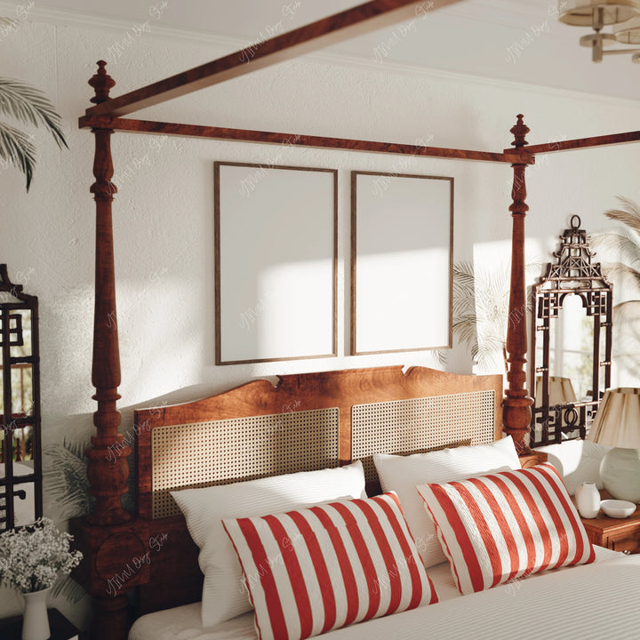 2 Wood Frame Mockups in South Asian Bedroom - 5x7 Ratio - preview 5