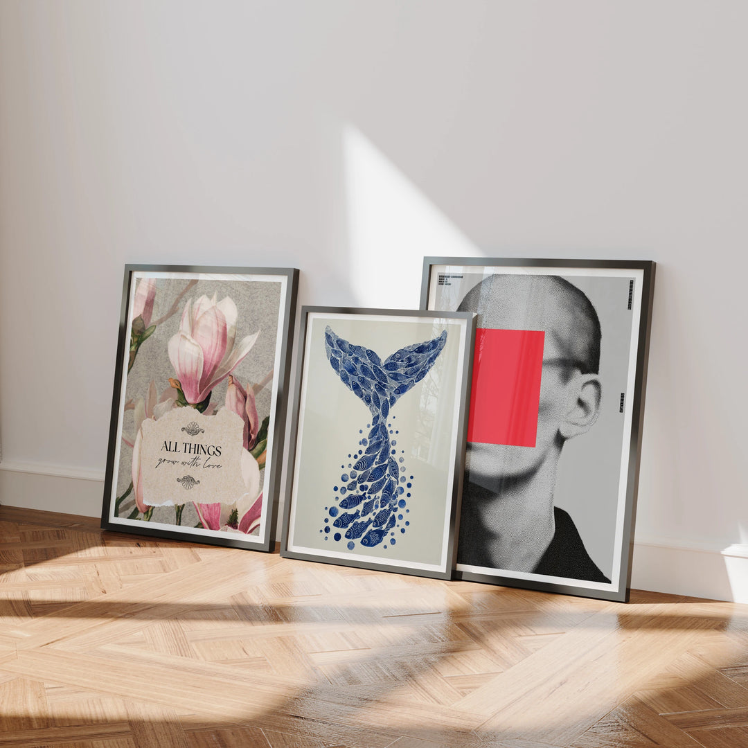 3 Minimal Black Frame Mockups in Home Interior - 3x4 Ratio - preview 1
