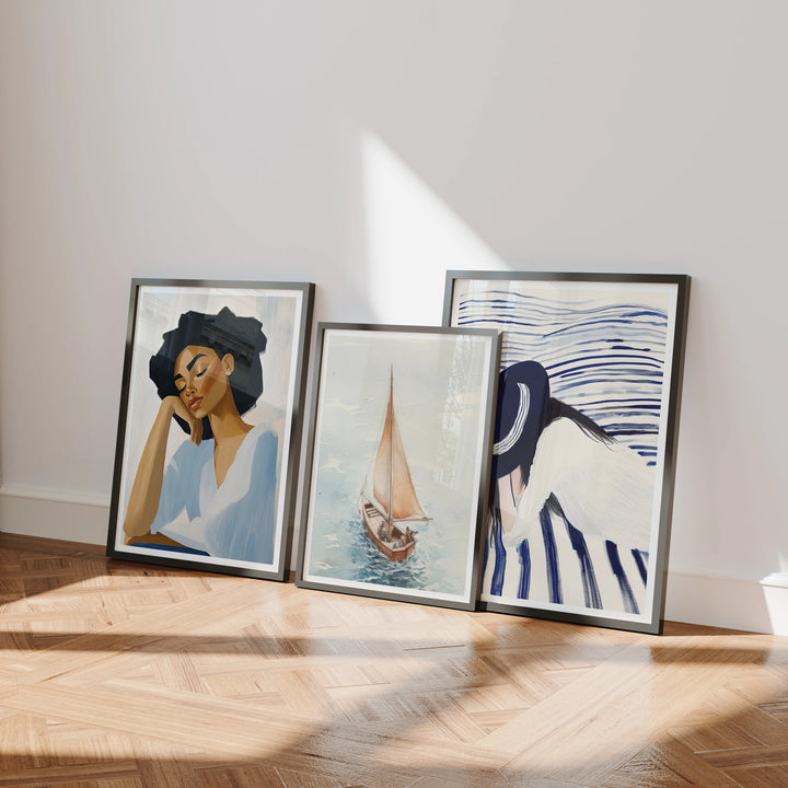 3 Minimal Black Frame Mockups in Home Interior - 3x4 Ratio - preview 2