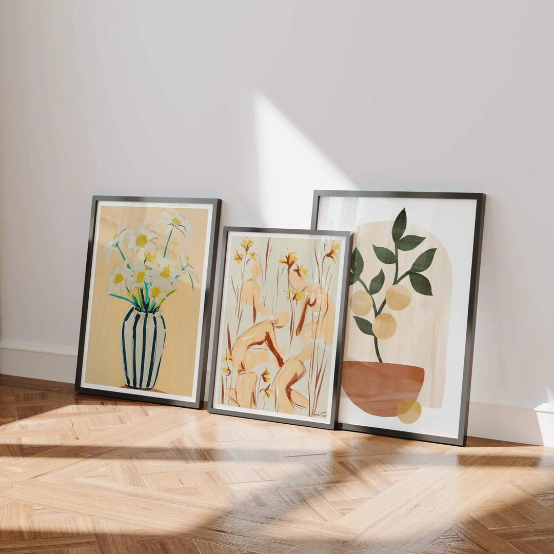 3 Minimal Black Frame Mockups in Home Interior - 3x4 Ratio - preview 3