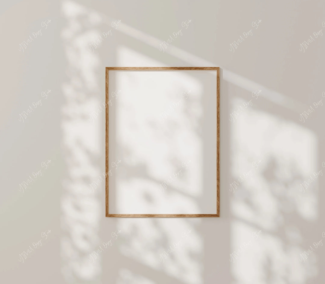 Minimalist Wood Frame Mockup,3x4 Ratio Boho Frame Mockup,Print Poster Mockup,Mock Up Wall Art,Printable Art Display,Photopea,PSD Template
