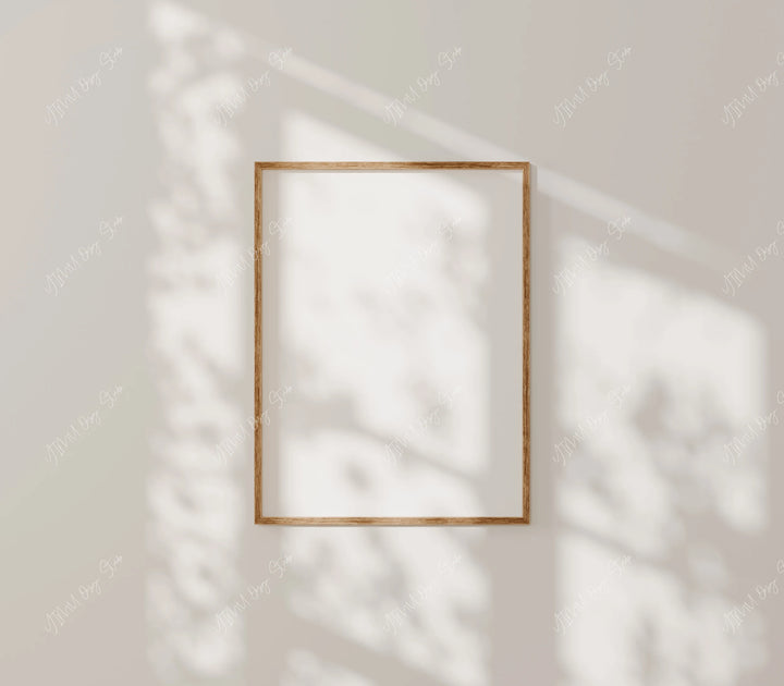 Minimalist Wood Frame Mockup,3x4 Ratio Boho Frame Mockup,Print Poster Mockup,Mock Up Wall Art,Printable Art Display,Photopea,PSD Template