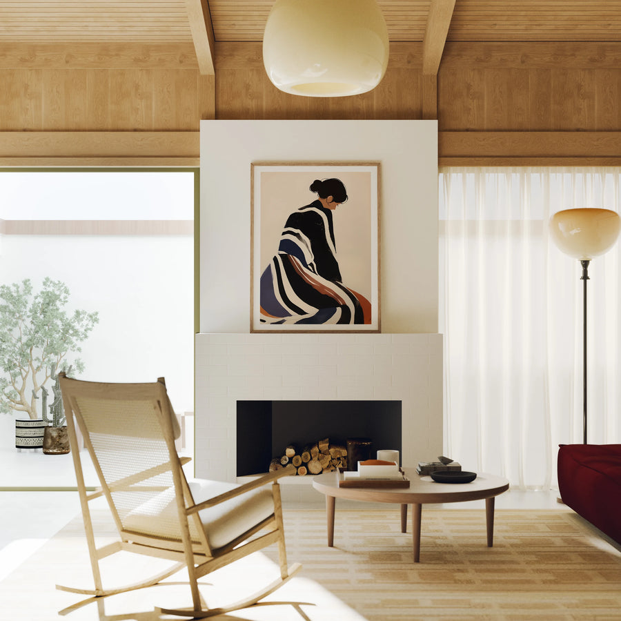 3x4 Vertical Wood Frame Mockup, Minimalist Home Interior Art Display (PSD JPG)