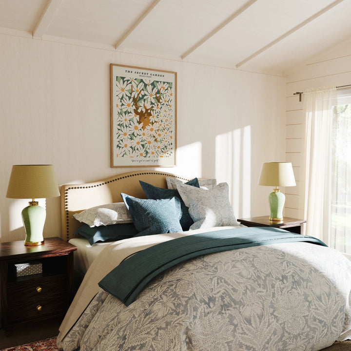 Wood Frame Mockup in Bedroom,3x4 Ratio Frame Mock-Up,Print Poster Mockup,Wall Art Mockup,Psd Template,Smart Object