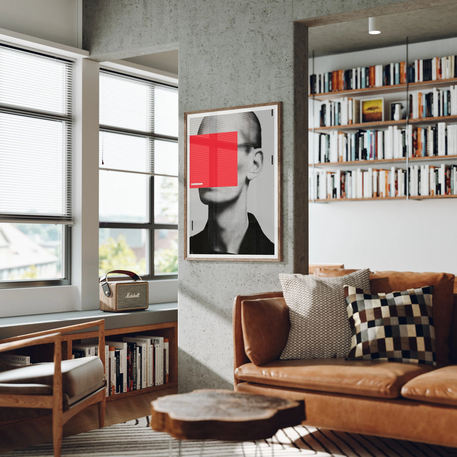 3x4 Wood Frame Mockup, Living Room Wall Art, Minimalist PSD (Digital Download)