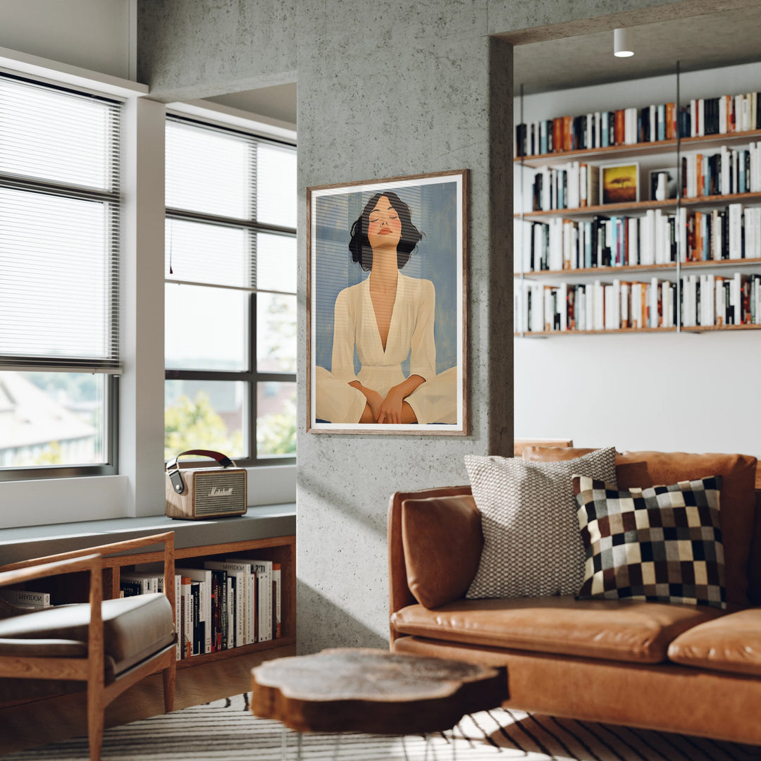 3x4 Wood Frame Mockup, Living Room Wall Art, Minimalist PSD (Digital Download)