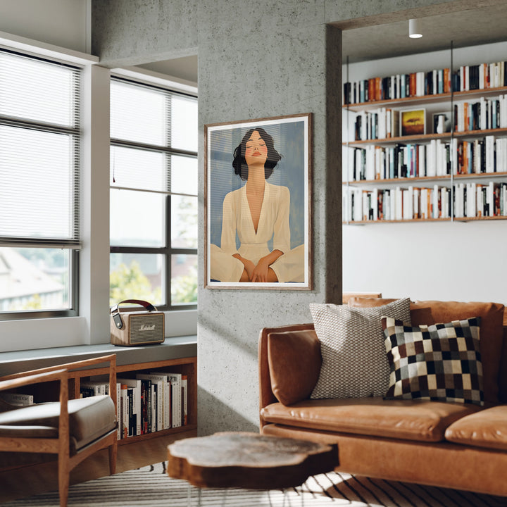 3x4 Wood Frame Mockup, Living Room Wall Art, Minimalist PSD (Digital Download)