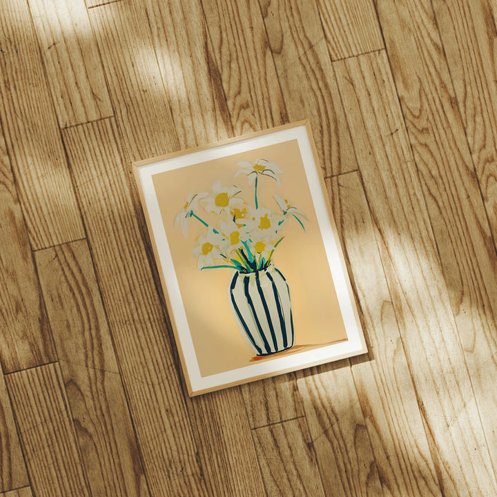 Wood Frame Mockup on Floor,3x4 Ratio Boho Frame Mock-Up,Art Print Display,Print Poster Art Mockup,Modern Minimal Interior Art Mockup Psd