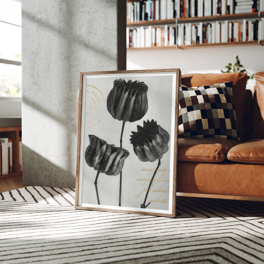 3x4 Wood Frame Mockup, Wall Art Poster Template (PSD Smart Object)