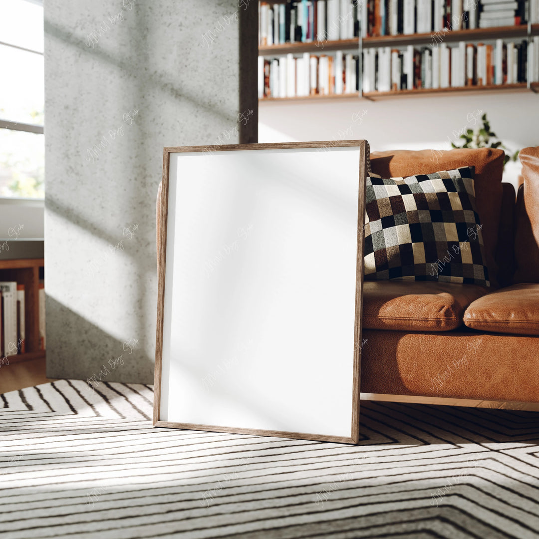 3x4 Wood Frame Mockup, Wall Art Poster Template (PSD Smart Object)