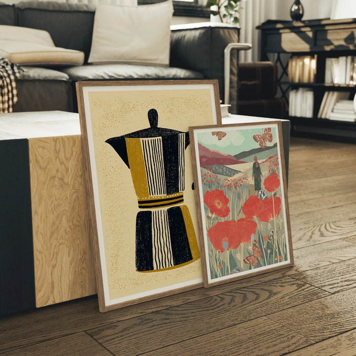 3x4 Wood Frame Mockups, Set of 2 Wall Art Mockups (PSD JPEG)