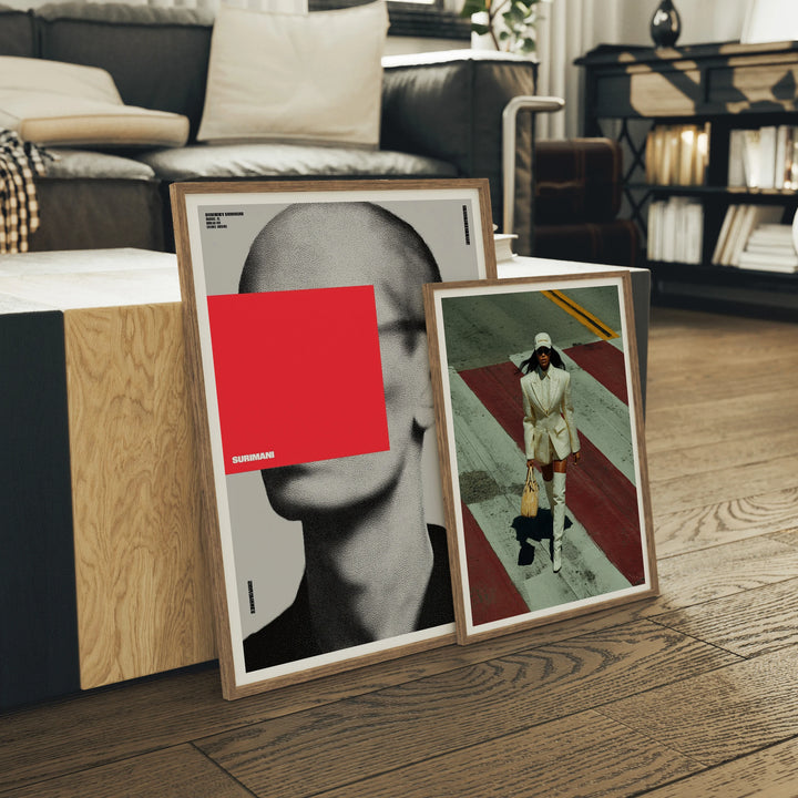 3x4 Wood Frame Mockups, Set of 2 Wall Art Mockups (PSD JPEG)