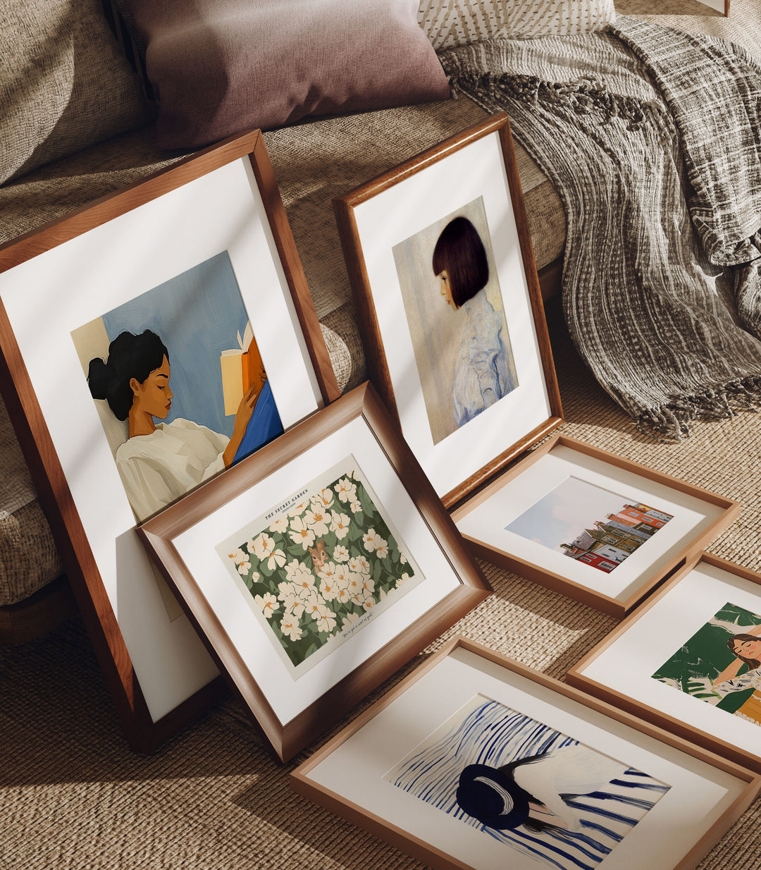 Collection of framed artworks Mockup