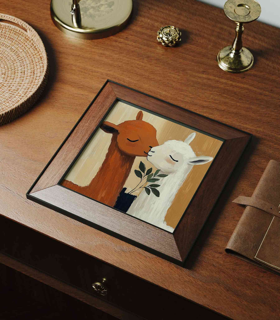 Square frame mockup in minimalist interior setting with clean decor, digital poster and wall art display template for designers and creatives