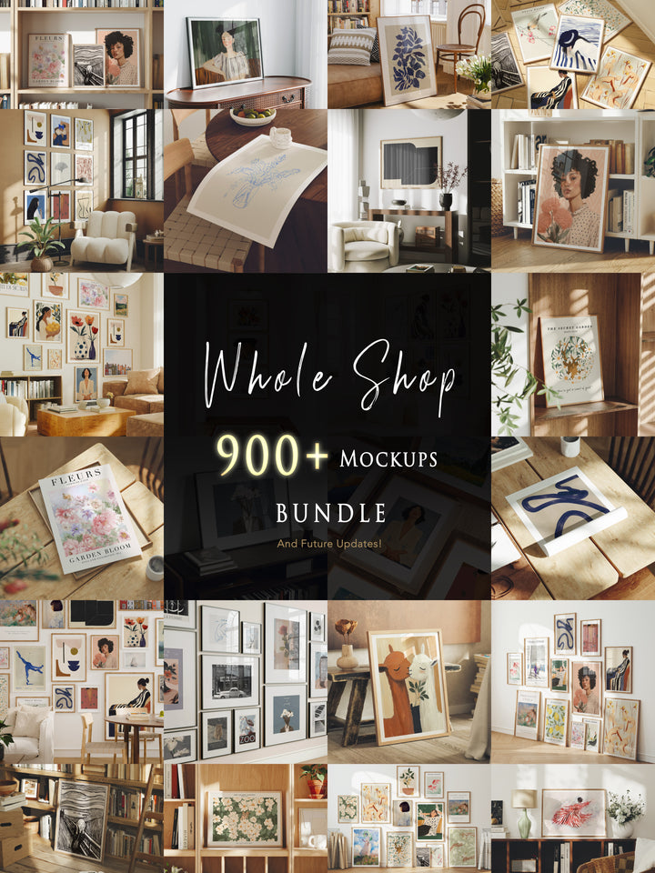 Shop Full Access mockup bundle cover with unlimited frame mockup downloads
