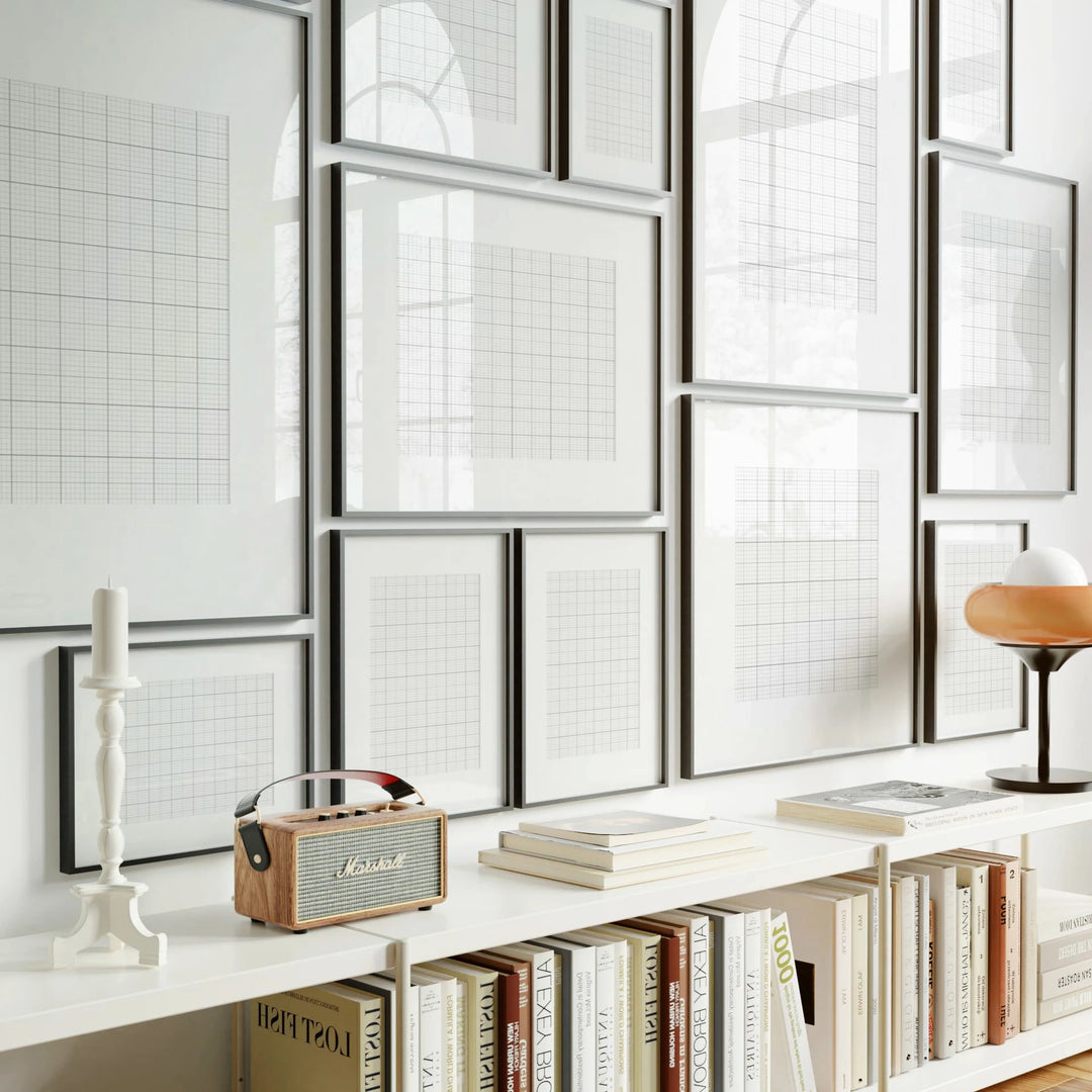 Animated 13 Black Frame Gallery Wall with Mats - 5x7 Ratio - preview 4