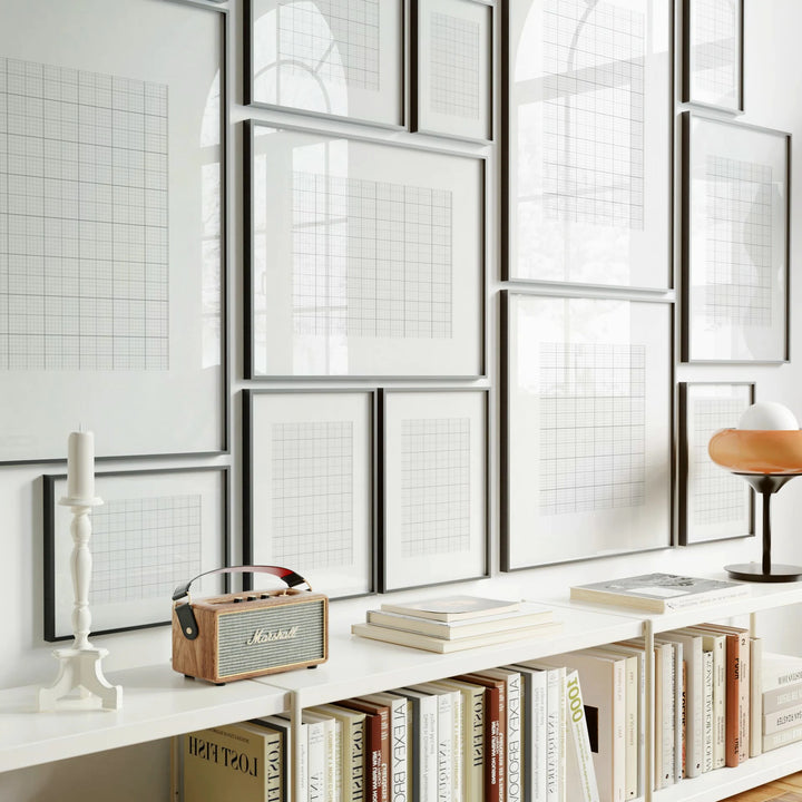 Animated 13 Black Frame Gallery Wall with Mats - 5x7 Ratio - preview 4