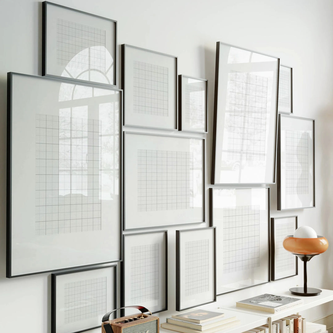 Animated 13 Black Frame Gallery Wall with Mats - 5x7 Ratio - preview 6