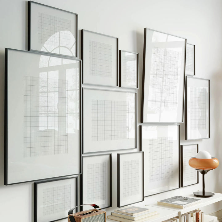 Animated 13 Black Frame Gallery Wall with Mats - 5x7 Ratio - preview 6