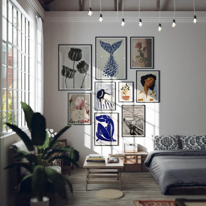 Animated Gallery Wall Black Frame Set Mockup - 5x7 Ratio - preview 1