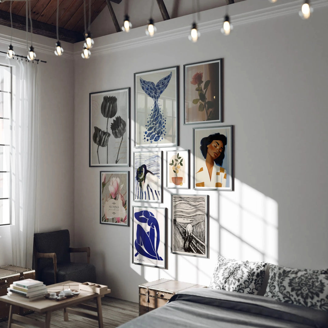 Animated Gallery Wall Black Frame Set Mockup - 5x7 Ratio - preview 2