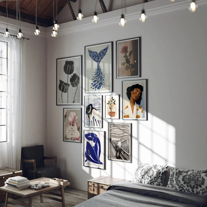 Animated Gallery Wall Black Frame Set Mockup - 5x7 Ratio - preview 2