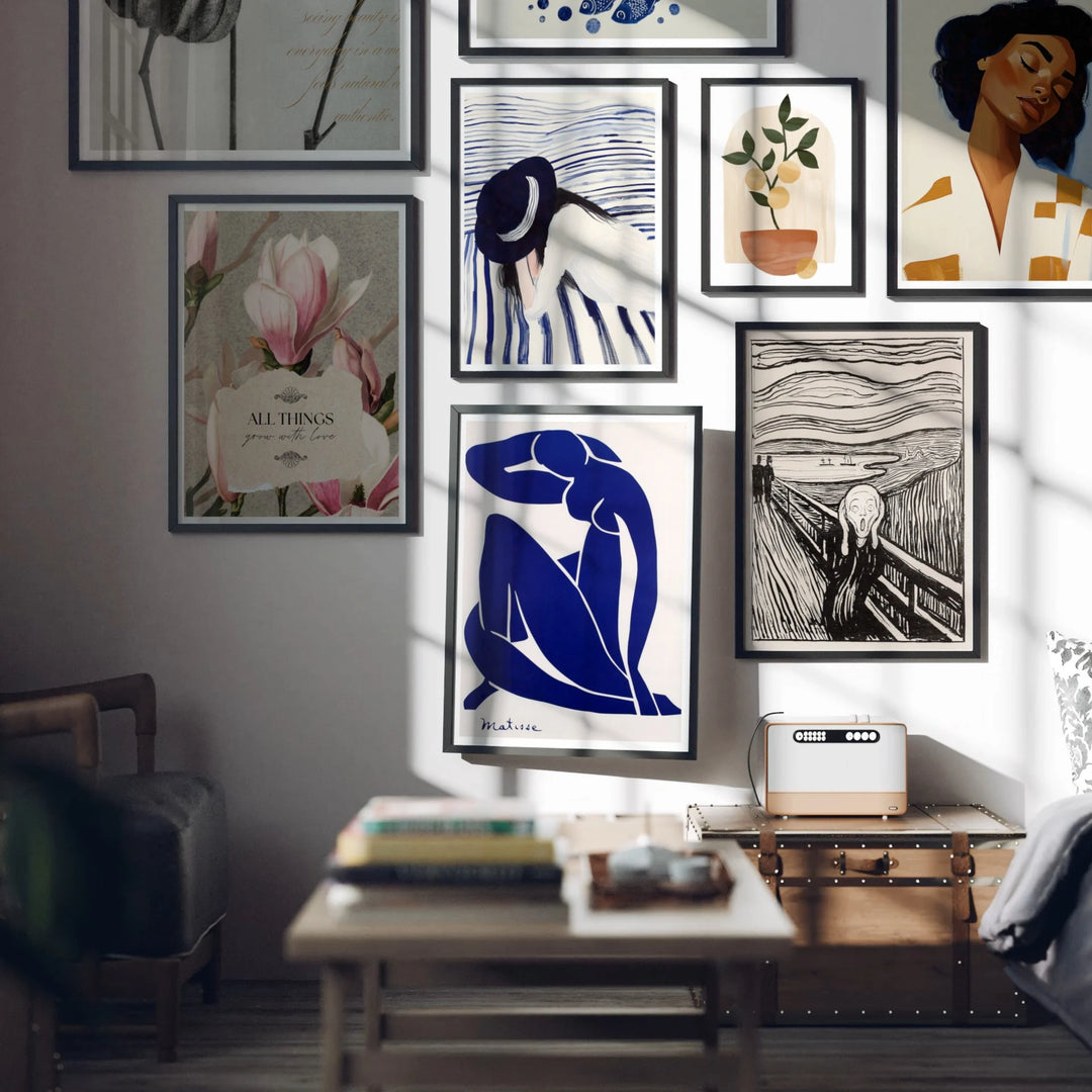 Animated Gallery Wall Black Frame Set Mockup - 5x7 Ratio - preview 4