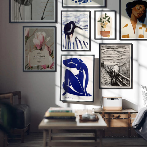 Animated Gallery Wall Black Frame Set Mockup - 5x7 Ratio - preview 4