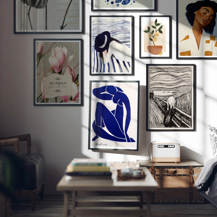 Animated Gallery Wall Black Frame Set Mockup - 5x7 Ratio - preview 4