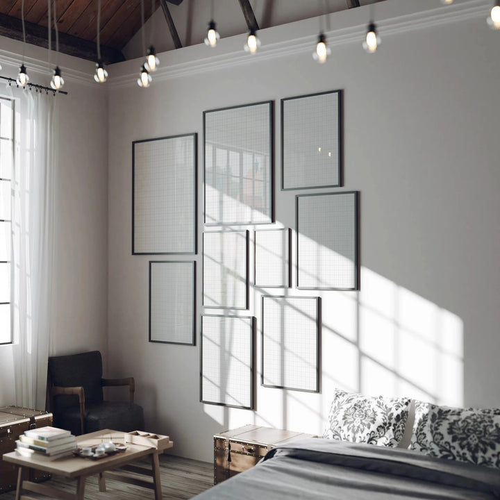 Animated Gallery Wall Black Frame Set Mockup - 5x7 Ratio - preview 6