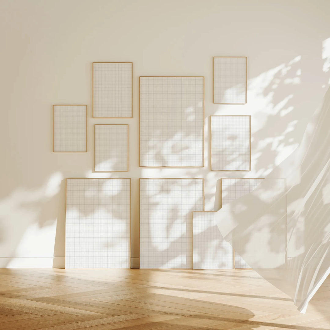 Animated Gallery Wall Wood Frame Set Mockup - 5x7 Ratio - preview 4
