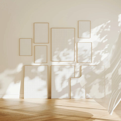 Animated Gallery Wall Wood Frame Set Mockup - 5x7 Ratio - preview 4