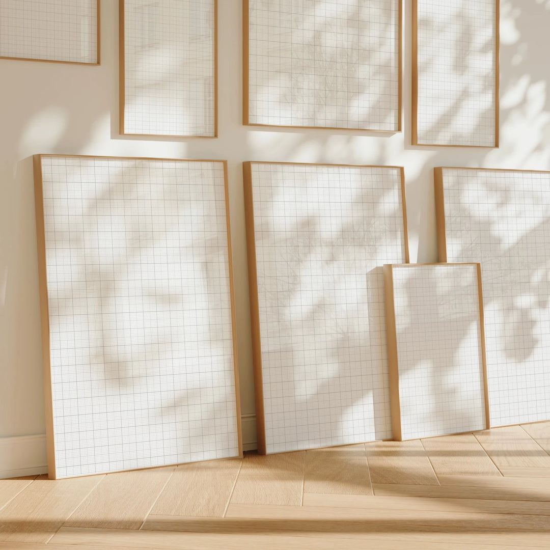 Animated Gallery Wall Wood Frame Set Mockup - 5x7 Ratio - preview 5