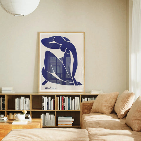 Animated oak wood frame mockup in Scandinavian living room - 3x4 ratio - preview 4