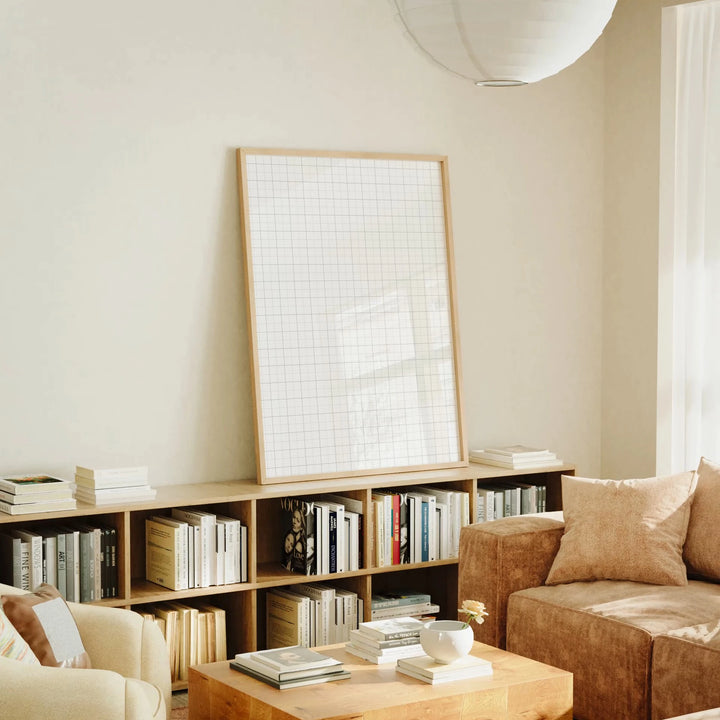 Animated oak wood frame mockup in Scandinavian living room - 3x4 ratio - preview 7