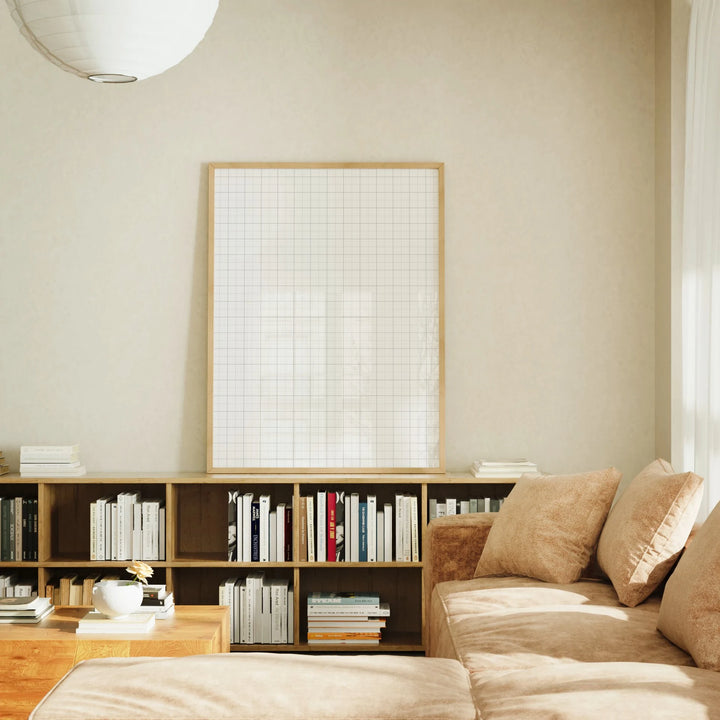 Animated oak wood frame mockup in Scandinavian living room - 3x4 ratio - preview 8