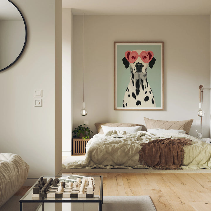 Bedroom Wood Frame Mockup, 3x4 Vertical Wall Art PSD (Digital Download)