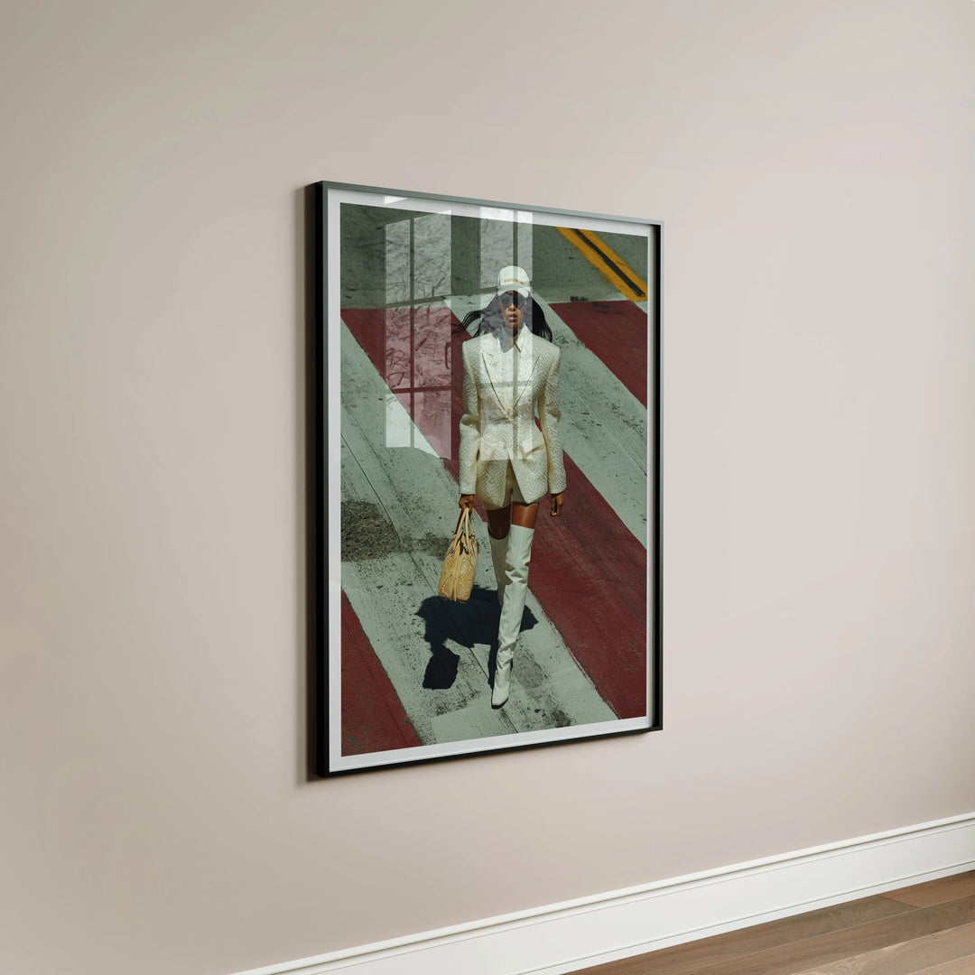 Black Frame Mockup with Reflection, Wall Art Poster Mockup (3x4 Ratio)
