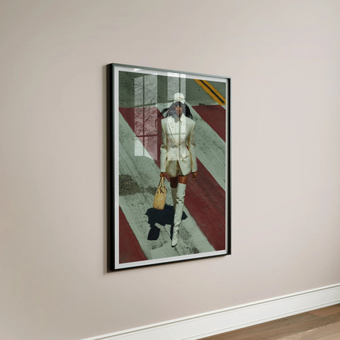 Black Frame Mockup with Reflection, Wall Art Poster Mockup (3x4 Ratio)
