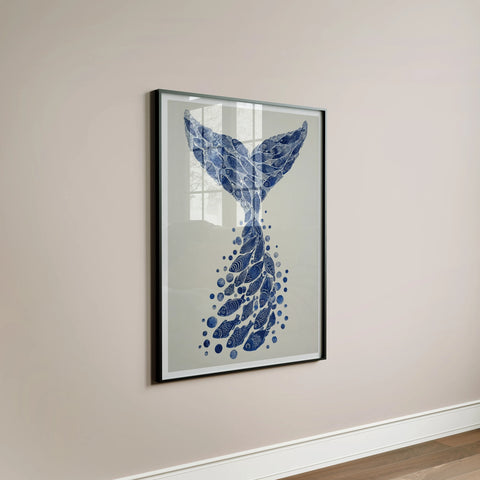 Black Frame Mockup with Reflection, Wall Art Poster Mockup (3x4 Ratio)