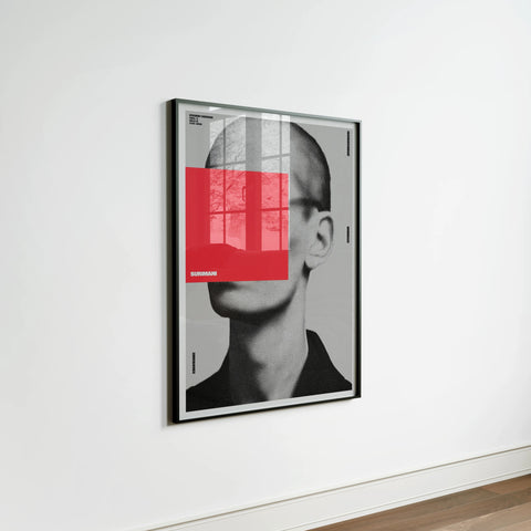 Black Frame Mockup with Reflection, Wall Art Poster Mockup (3x4 Ratio)