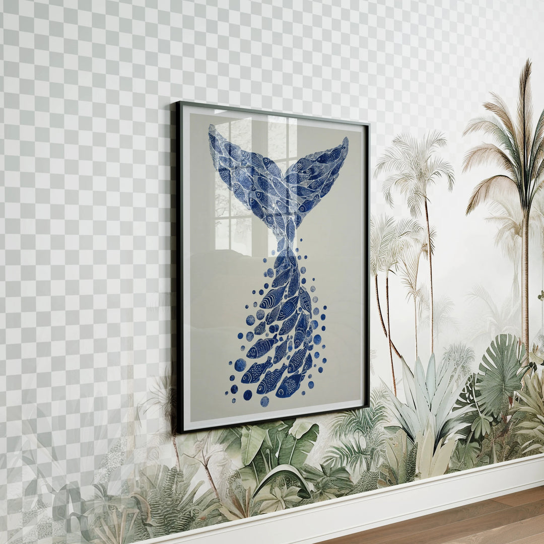 Black Frame Mockup with Reflection, Wall Art Poster Mockup (3x4 Ratio)