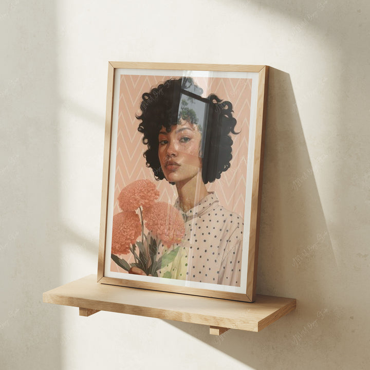 Wood Frame Mockup with Reflection,3x4 Ratio Frame Mock-Up,Picture Frame Mockup