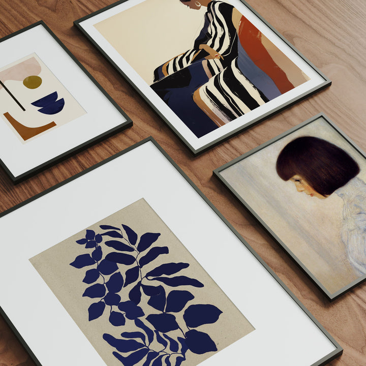 Set of 4 Black Frames Mockup,Gallery Art Print Mockup,Picture Frame Mockup
