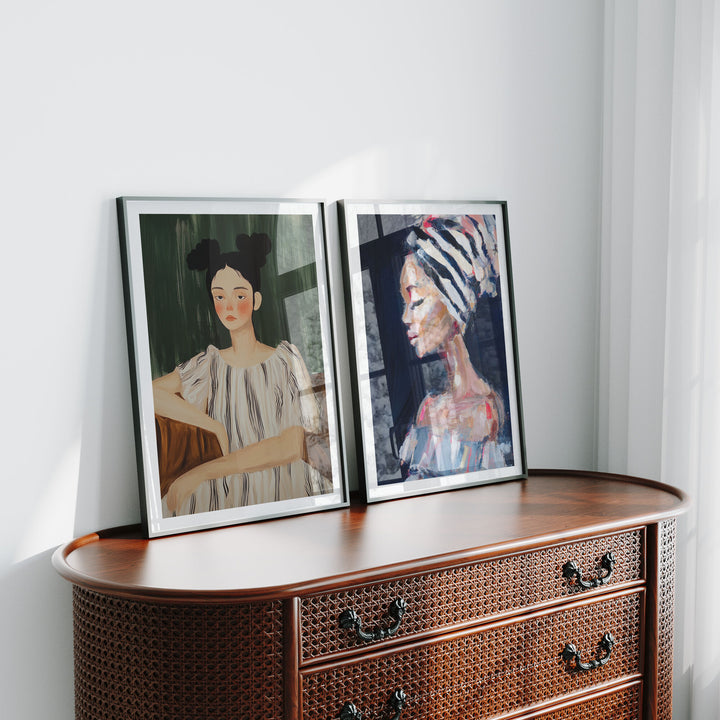 Set of 2 Black Frame Mockup,3x4 Ratio Black Frame Mock-Up,Art Print Display,Wall Art Mockup