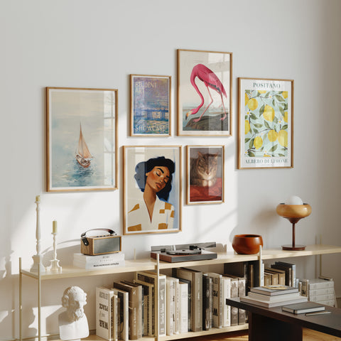 5x7 gallery art frame mockup with reflection for wall art and poster display