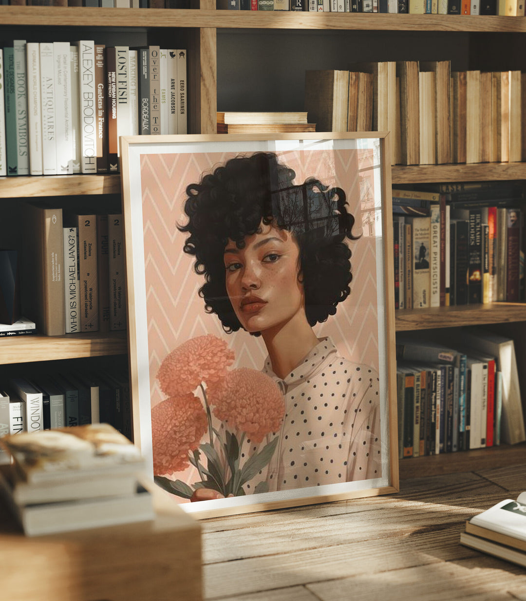 3x4 Ratio Wood Frame Mock-Up with Reflection,Picture Frame Mockup,Interior Art Mockup,Print Poster Mockup