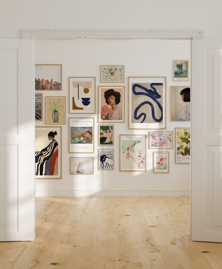 Set of 18 Gallery Wall Frames Mockup,5x7 Wood Frame Mock-Up,Wall Art Mockups