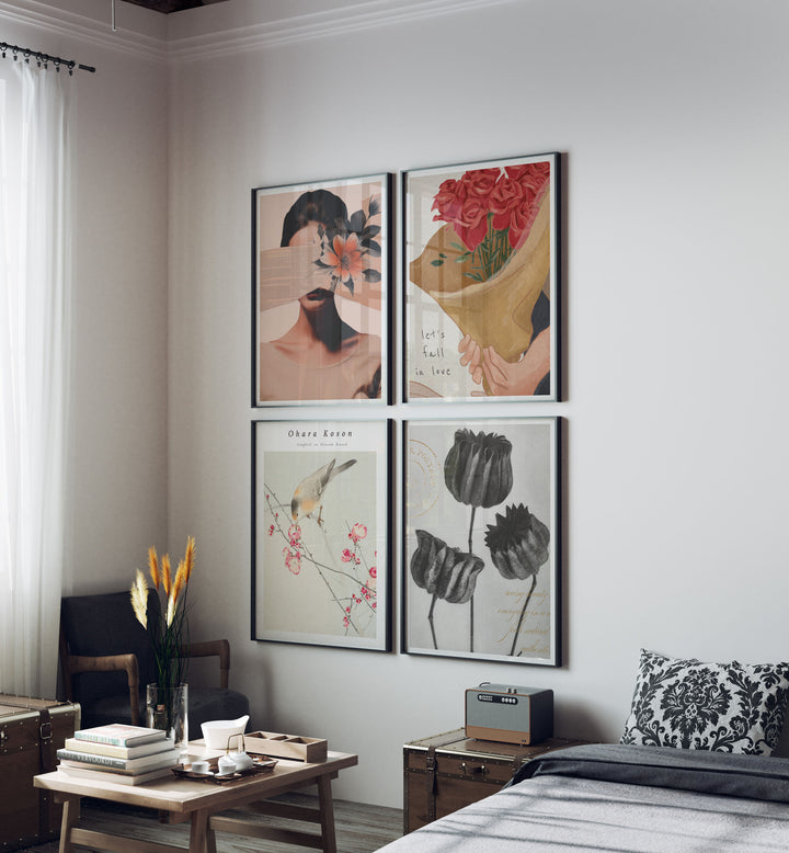 Gallery Black Frames Mockup with Reflection,5x7 Wall Art Mockups,Digital Templates