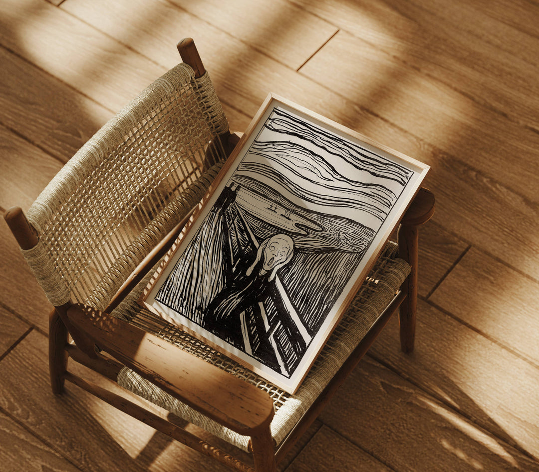 Wood Frame Mockup Lean on Chair,3x4 Ratio Frame,Aesthetic Mockup